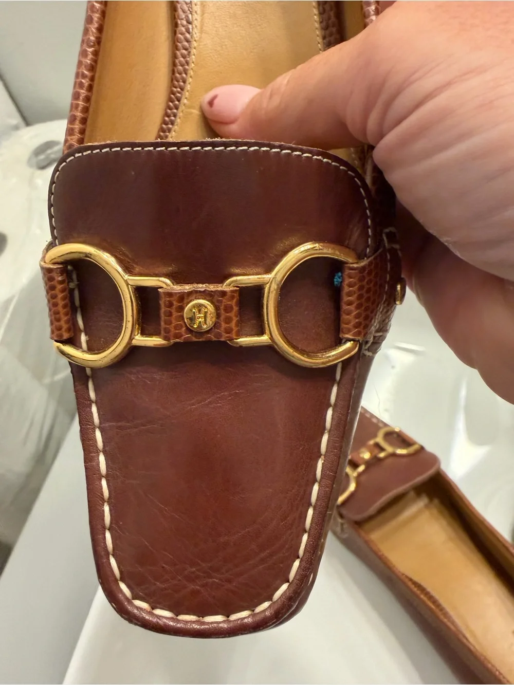 Cole Haan Women's Brown Leather Horsebit Loafers